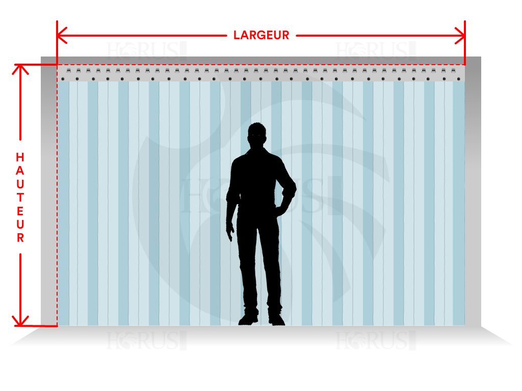 Porte à lamelles transparente sur mesure - 1.2x2.3m