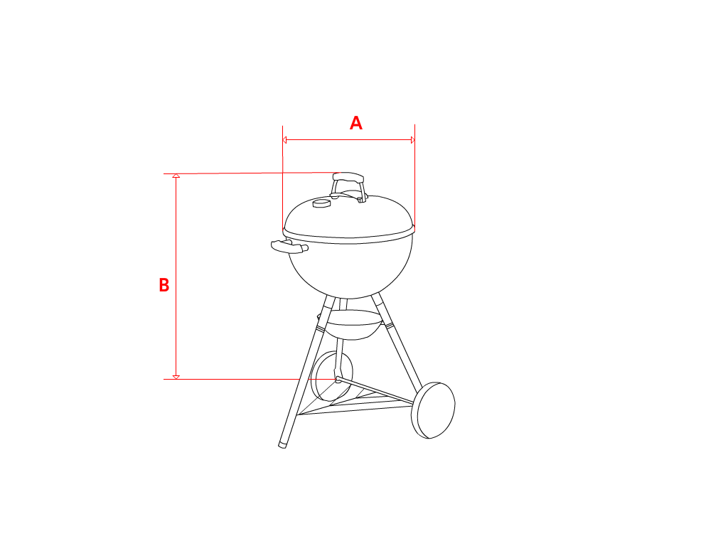 Housse de barbecue Barbecook Barbecue à charbon ADAM en Membrane PVC 670gr/m² Rouge RAL 3002