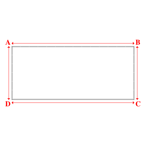 Bâche plate rectangle sur mesure en Membrane PVC 670gr/m² Blanc RAL 9016 - 6.60x2.88m