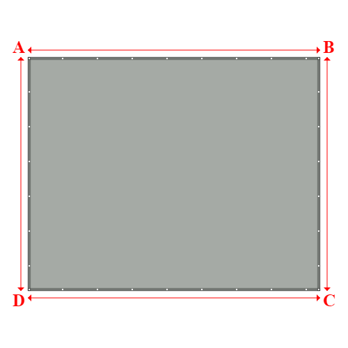 Bâche plate rectangle sur mesure en Membrane PVC 670gr/m² Gris clair RAL 7038 - 5.00x4.00m