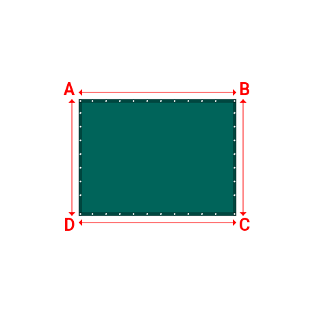 Bâche plate rectangle sur mesure en Membrane PVC 670gr/m² Vert industrie RAL 6026 - 2.30x1.70m