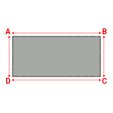 Bâche plate rectangle sur mesure en Membrane PVC 670gr/m² Gris clair RAL 7038 - 3.90x1.80m