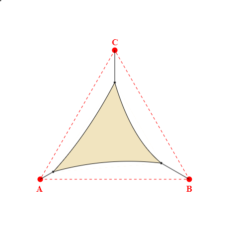 Voile d'ombrage triangle en Soltis Horizon 86 Champagne 86-2175 - 2,18x1,87x2,18m
