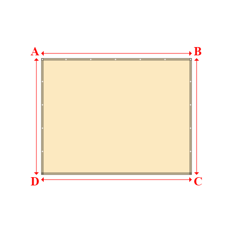 Bâche plate rectangle sur mesure en Membrane PVC 670gr/m² Beige ral 1015 - 3.10x2.40m