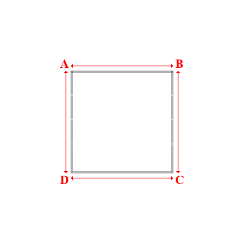 Bâche plate rectangle sur mesure en Membrane PVC 670gr/m² Blanc RAL 9016 - 2.10x2.10m