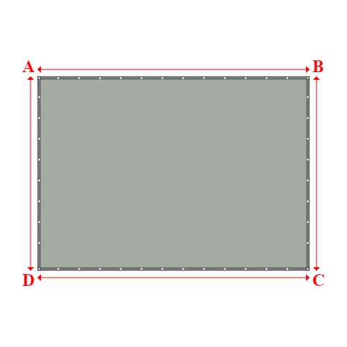 Bâche plate rectangle sur mesure en Membrane PVC 670gr/m² Gris clair RAL 7038 - 3.92x2.80m