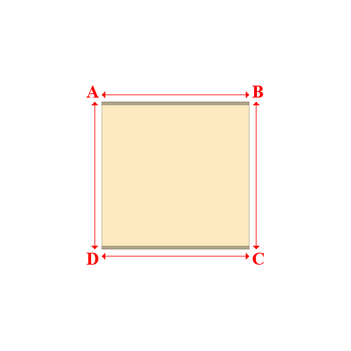 Bâche plate rectangle sur mesure en Membrane PVC 670gr/m² Beige ral 1015 - 2.10x2.10m