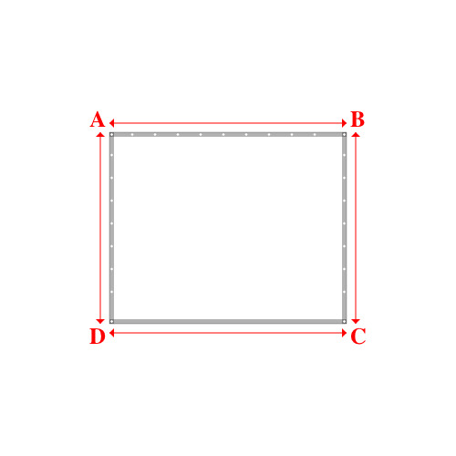 Bâche plate rectangle sur mesure en Membrane PVC 670gr/m² Blanc RAL 9016 - 2.60x2.10m