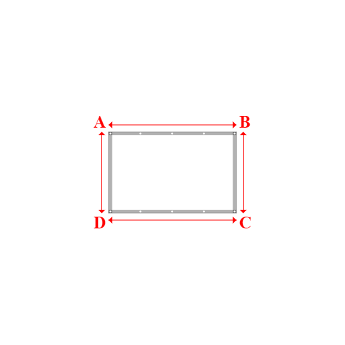 Bâche plate rectangle sur mesure en Membrane PVC 670gr/m² Blanc RAL 9016 - 1.85x1.18m