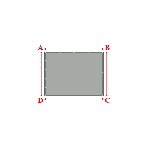 Bâche plate rectangle sur mesure en Membrane PVC 670gr/m² Gris clair RAL 7038 - 2.00x1.50m
