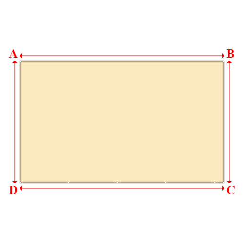 Bâche plate rectangle sur mesure en Membrane PVC 670gr/m² Beige ral 1015 - 5.00x3.00m