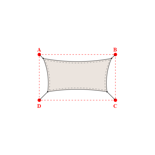 Voile d'ombrage rectangle en Soltis Lounge 96 Karité 96-50843 - 4,49x2,19x3,89x2,19m