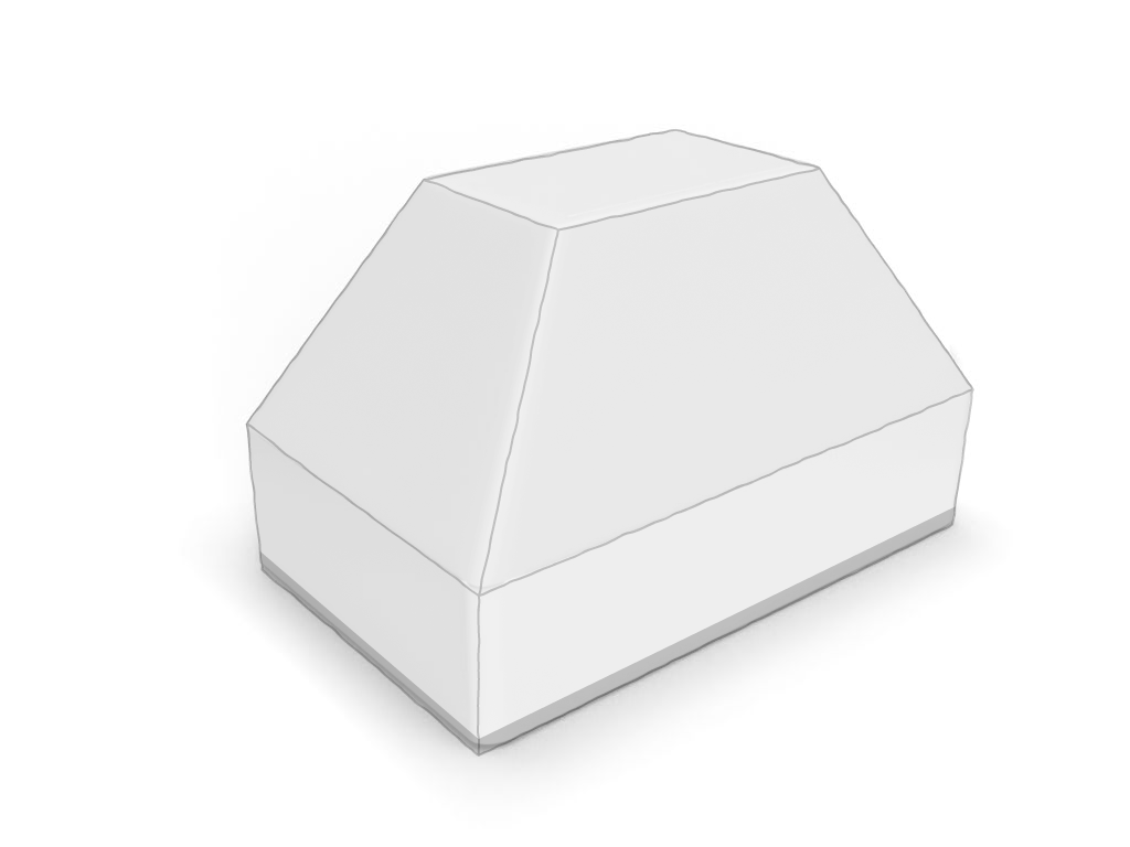 Pyramide Rectangle Tronqué en Membrane PVC 670gr/m² Blanc RAL 9016