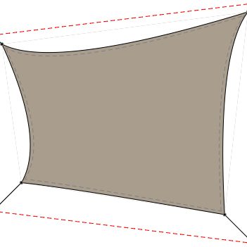 Voile d'ombrage trapèze en Soltis Lounge 96 Taupe 96-50850 - 6,99x5,93x5,77x3,94m