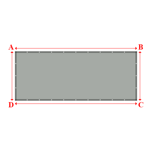 Bâche plate rectangle sur mesure en Membrane PVC 670gr/m² Gris clair RAL 7038 - 4.01x1.62m