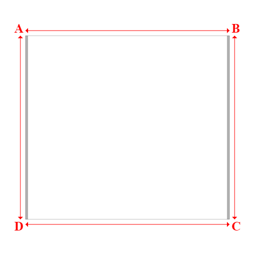 Bâche plate rectangle sur mesure en Membrane PVC 670gr/m² Blanc RAL 9016 - 4.00x3.60m