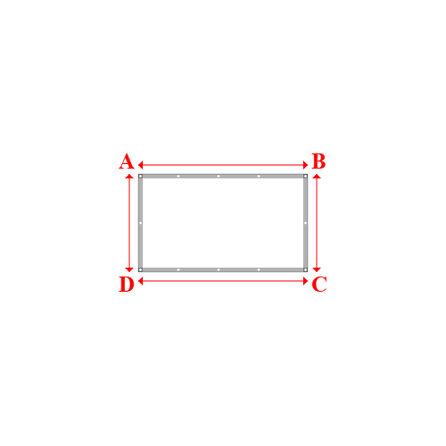 Bâche plate rectangle sur mesure en Membrane PVC 670gr/m² Blanc RAL 9016 - 1.90x1.10m