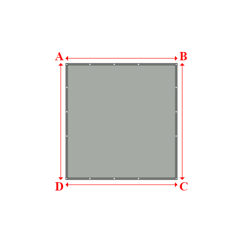 Bâche plate rectangle sur mesure en Membrane PVC 670gr/m² Gris clair RAL 7038 - 2.30x2.40m