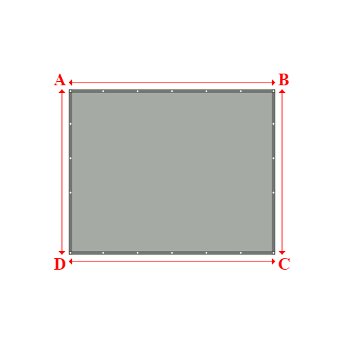 Bâche plate rectangle sur mesure en Membrane PVC 670gr/m² Gris clair RAL 7038 - 3.00x2.40m