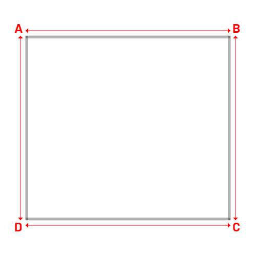 Bâche plate rectangle sur mesure en Membrane PVC 670gr/m² Blanc RAL 9016 - 4.00x3.60m