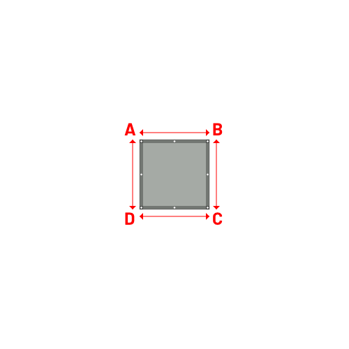 Bâche plate rectangle sur mesure en Membrane PVC 670gr/m² Gris clair RAL 7038 - 1.00x1.00m