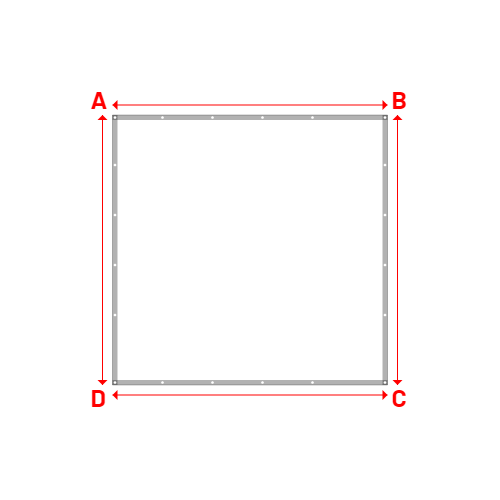 Bâche plate rectangle sur mesure en Membrane PVC 670gr/m² Blanc RAL 9016 - 2.75x2.70m