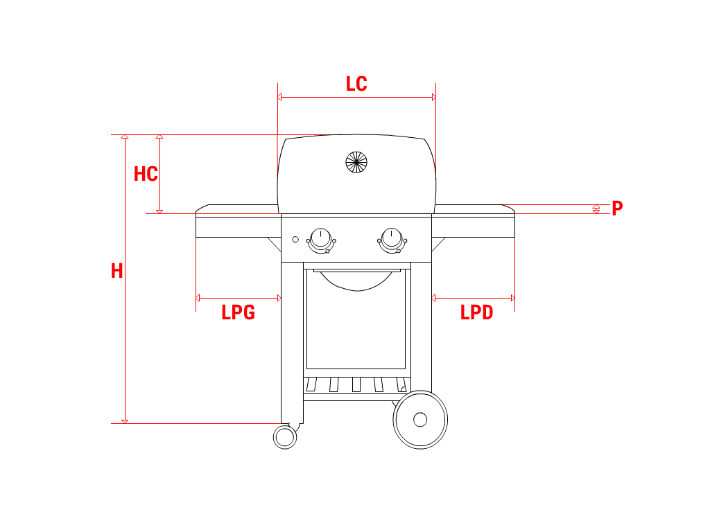 Housse de barbecue   en Membrane PVC 670gr/m² Vert industrie RAL 6026