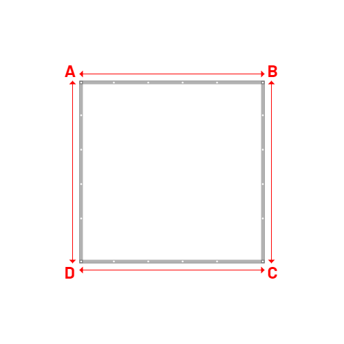 Bâche plate rectangle sur mesure en Membrane PVC 670gr/m² Blanc RAL 9016 - 2.69x2.65m