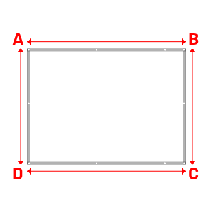 Bâche plate rectangle sur mesure en Membrane PVC 670gr/m² Blanc RAL 9016 - 3.00x2.20m