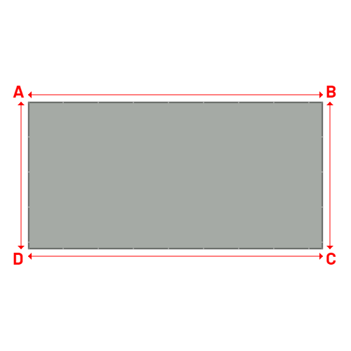 Bâche plate rectangle sur mesure en Membrane PVC 670gr/m² Gris clair RAL 7038 - 10.00x5.00m