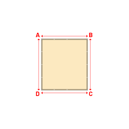Bâche plate rectangle sur mesure en Membrane PVC 670gr/m² Beige ral 1015 - 1.80x2.00m