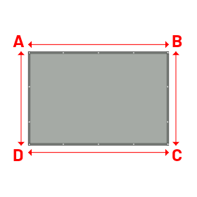 Bâche plate rectangle sur mesure en Membrane PVC 670gr/m² Gris clair RAL 7038 - 3.00x2.00m