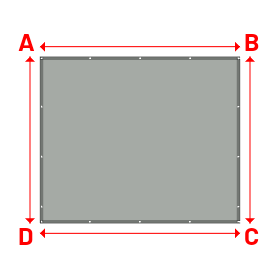 Bâche plate rectangle sur mesure en Membrane PVC 670gr/m² Gris clair RAL 7038 - 3.00x2.50m