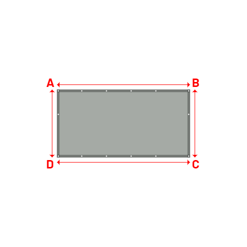 Bâche plate rectangle sur mesure en Membrane PVC 670gr/m² Gris clair RAL 7038 - 2.69x1.37m