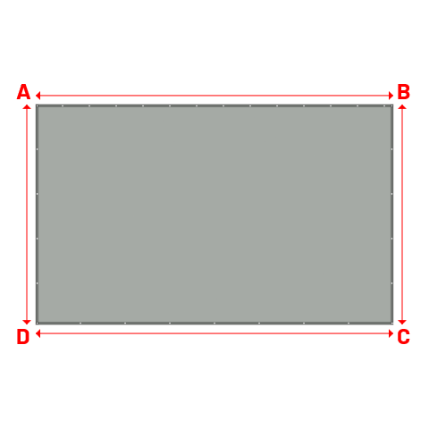 Bâche plate rectangle sur mesure en Membrane PVC 670gr/m² Gris clair RAL 7038 - 6.50x4.00m