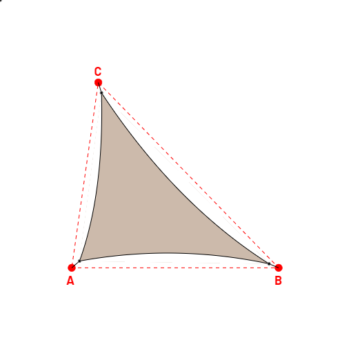 Voile d'ombrage triangle en Soltis Lounge 96 Sandy beige 96-2135 - 5,49x6,94x4,91m