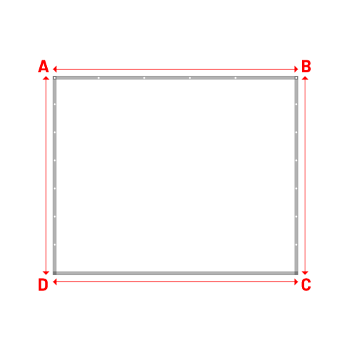 Bâche plate rectangle sur mesure en Membrane PVC 670gr/m² Blanc RAL 9016 - 3.49x2.83m