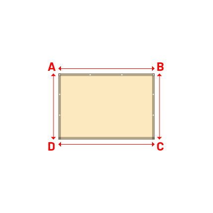 Bâche plate rectangle sur mesure en Membrane PVC 670gr/m² Beige ral 1015 - 1.94x1.33m