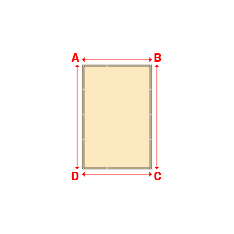 Bâche plate rectangle sur mesure en Membrane PVC 670gr/m² Beige ral 1015 - 1.40x2.10m