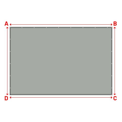 Bâche plate rectangle sur mesure en Membrane PVC 670gr/m² Gris clair RAL 7038 - 5.30x3.52m