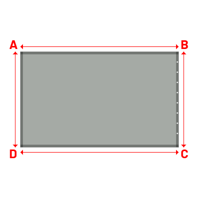 Bâche plate rectangle sur mesure en Membrane PVC 670gr/m² Gris clair RAL 7038 - 3.15x1.90m