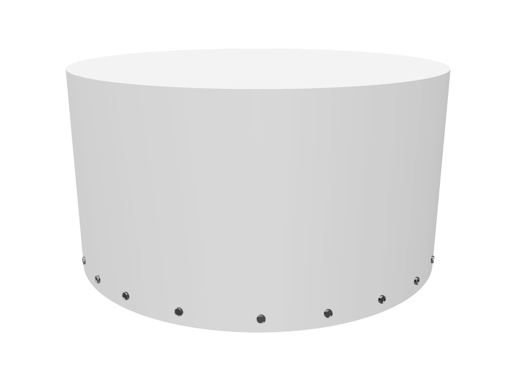 Housse Ronde en Membrane PVC 670gr/m² Blanc RAL 9016