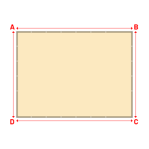 Bâche plate rectangle sur mesure en Membrane PVC 670gr/m² Beige ral 1015 - 3.90x2.90m