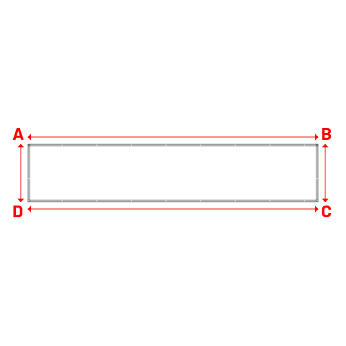 Bâche plate rectangle sur mesure en Membrane PVC 670gr/m² Blanc RAL 9016 - 6.00x1.20m
