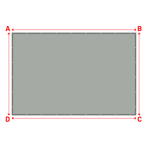 Bâche plate rectangle sur mesure en Membrane PVC 670gr/m² Gris clair RAL 7038 - 5.30x3.52m