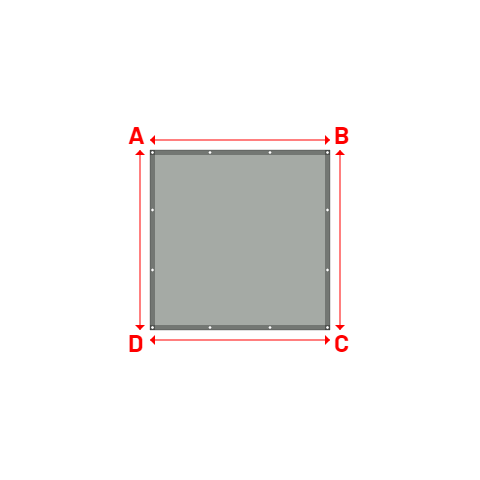 Bâche plate rectangle sur mesure en Membrane PVC 670gr/m² Gris clair RAL 7038 - 1.80x1.80m