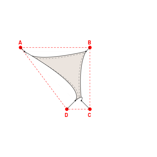 Voile d'ombrage trapèze en Soltis Lounge 96 Karité 96-50843 - 3,99x3,19x0,39x4,19m