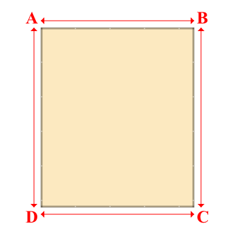 Bâche plate rectangle sur mesure en Membrane PVC 670gr/m² Beige ral 1015 - 4.35x5.10m