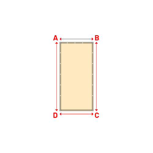 Bâche plate rectangle sur mesure en Membrane PVC 670gr/m² Beige ral 1015 - 1.10x2.25m