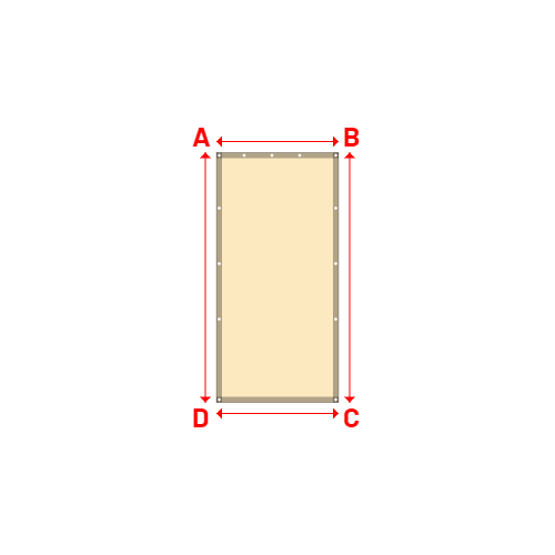 Bâche plate rectangle sur mesure en Membrane PVC 670gr/m² Beige ral 1015 - 1.10x2.25m
